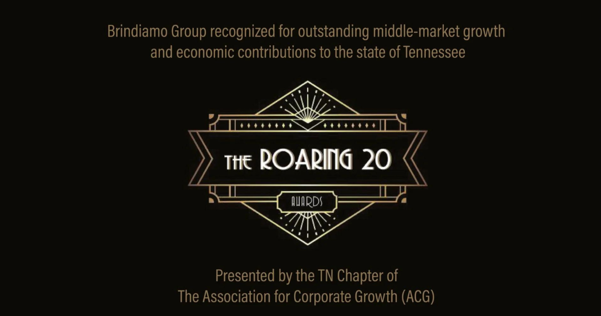 Brindiamo Wins Prestigious 2023 ACG Tennessee Roaring 20 Award